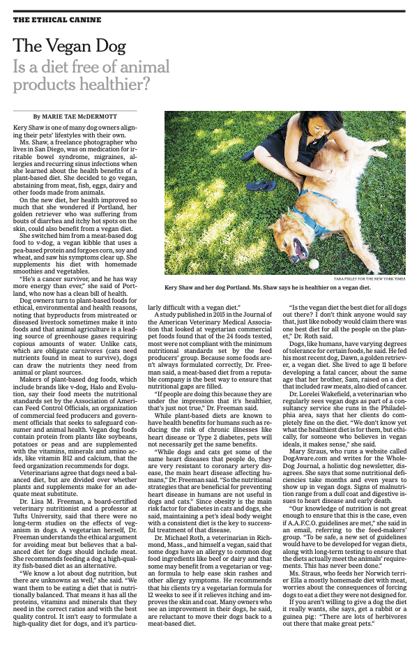 The New York Times, The Vegan Dog